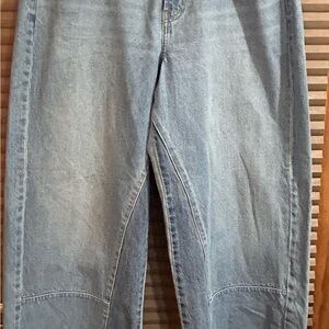 Old Navy OG Baggy Patchwork Extra Wide leg Raw Hem Jeans Size 12 Casual Y2K Boho